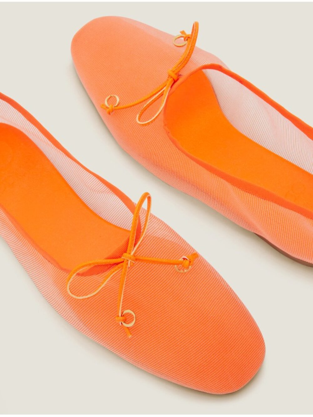 NWOT Odissi Louise Orange Mesh Bow Ballet Flats Size 11